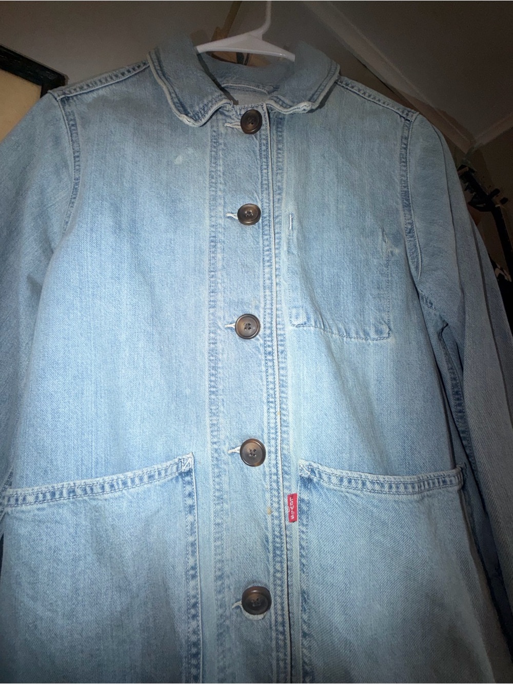 Vintage Levi Light Blue Denim Chore Jacket for Women RARE - Picture 2 of 9